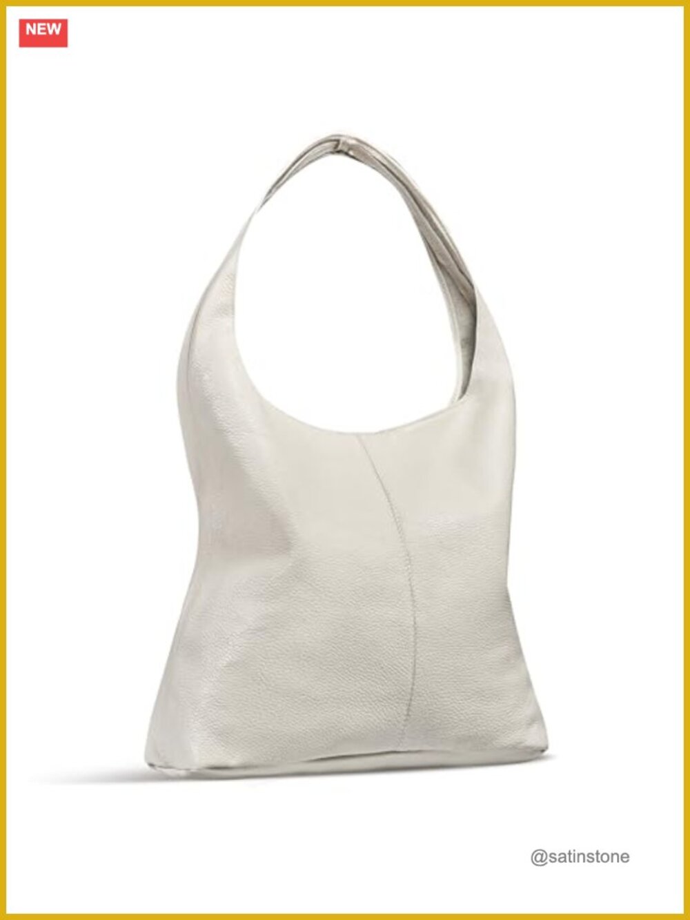 Full-Grain Leather Hobo Handbag Large Slouchy Unlined Shoulder Bag
